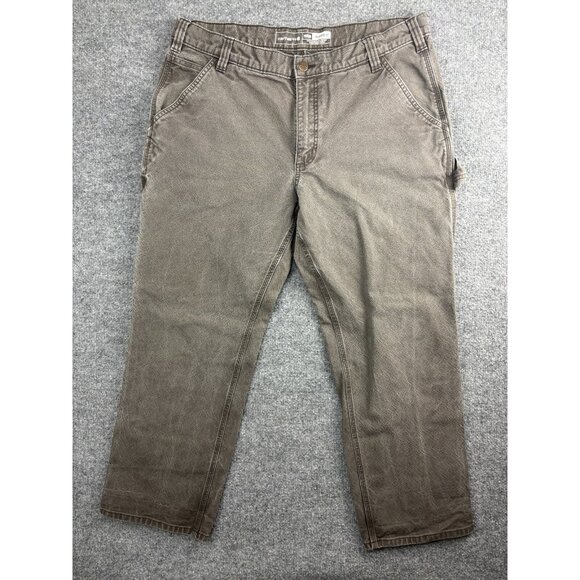 Carhartt Rugged Flex Duck Utiity Pants Men's W38 x L30 Gray Canvas Relaxed Fit - Picture 1 of 9